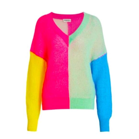 ESSENTIEL Antwerp $355 Vivar Colorblock V Neck Sweater Made In Italy XS US2 NWOT - Picture 14 of 14
